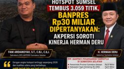 Hotspot Sumsel Tembus 3.059 Titik, Banpres Rp30 Miliar Dipertanyakan: AKPERSI Soroti Kinerja Herman Deru